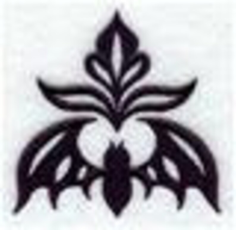 Damask Bat Accent Embroidered Waffle Weave Hand/Dish Towel image 1