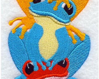 Frog Stack Embroidered Waffle Weave Hand/Dish Towel