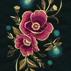 Midnight Fireflies Embroidered Waffle Weave Hand/Dish Towel