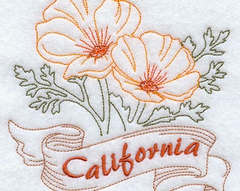 Asciugamano a nido d'ape con fiori dello stato dei papaveri della California