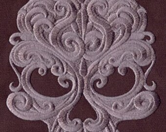 Baroque Skull Centerpiece Embroidered Waffle Weave Hand/Dish Towel