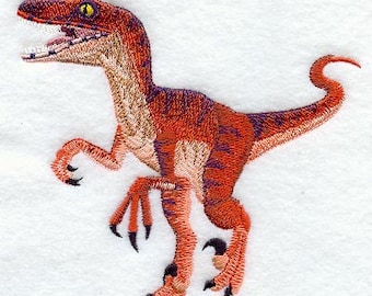 Velociraptor Embroidered Waffle Weave Towel