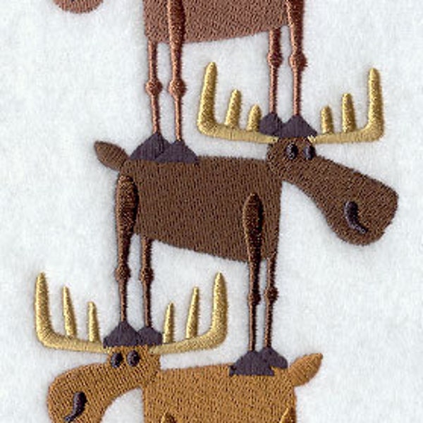 Moose Stack Embroidered Flour Sack Hand/Dish Towel