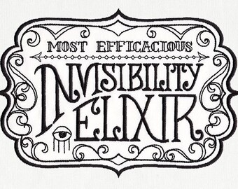 Invisibility Elixir Apothecary Embroidered Waffle Weave Hand/Dish Towel