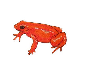 Golden Mantella Frog Embroidered Waffle Weave Hand/Dish Towel