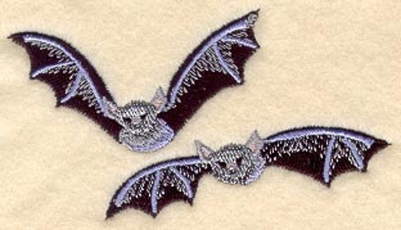 Bat Duo Embroidered Waffle Weave Hand/Dish Towel image 1