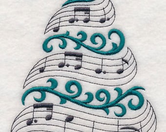 Noteworthy Christmas Tree Embroidered Flour Sack Hand/Dish Towel