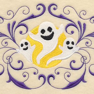 Filigree Ghost Trio Embroidered Waffle Weave Hand/Dish Towel image 1