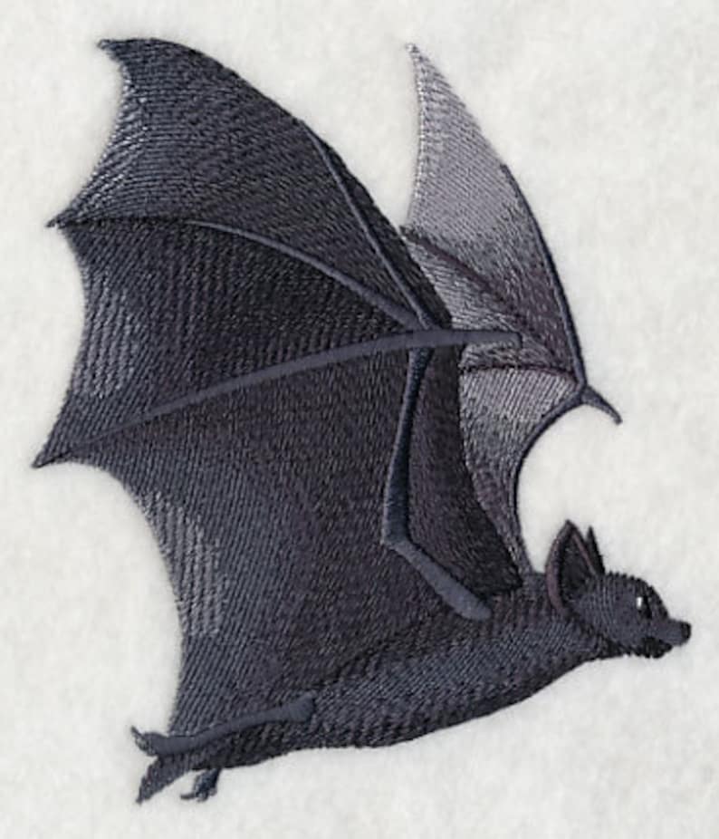 Flying Bat Embroidered Waffle Weave Hand/Dish Towel image 1