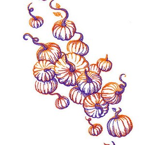 Falling into Autumn Pumpkins Embroidered Waffle Weave Hand/Dish Towel