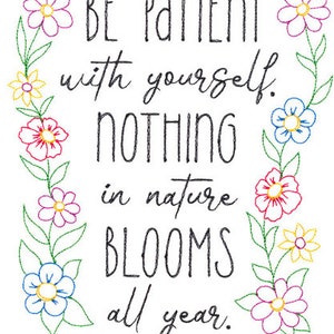 Be Patient With Yourself Loving Kindness Words of Inspiration Embroidered Waffle Weave Hand/Dish Towel