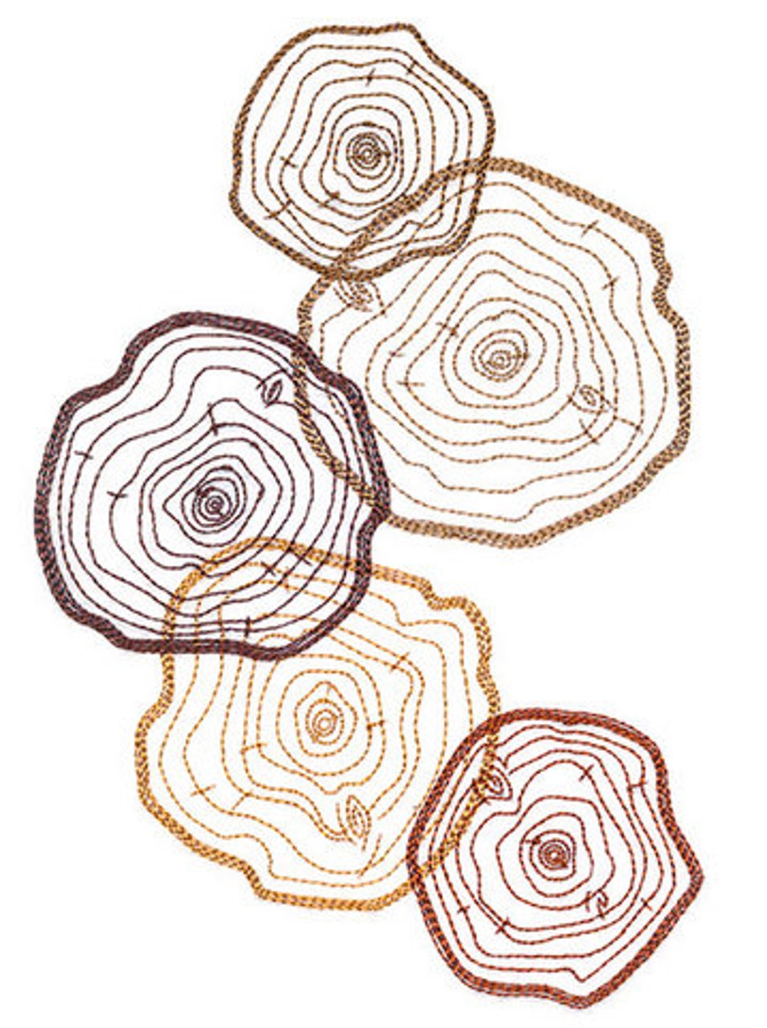 Tree Rounds Tree Rings Embroidered Waffle Weave Hand/dish Towel - Etsy