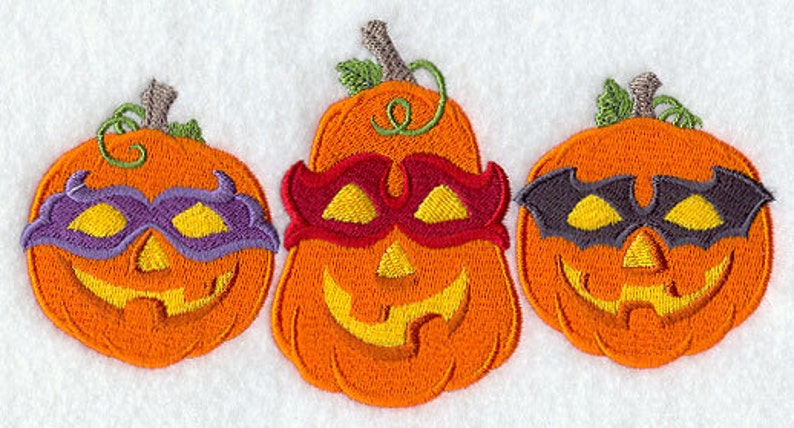 Jack o Lantern Masquerade Embroidered Waffle Weave Hand/Dish Towel image 1