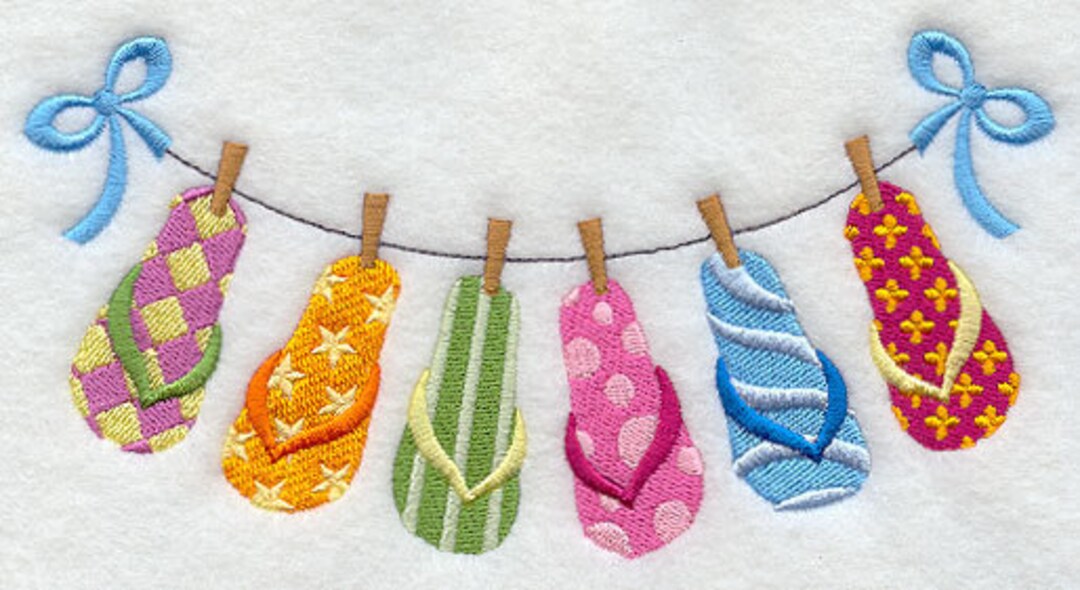 Flip Flop Flip Flap Sandal Clothesline Embroidered Waffle - Etsy