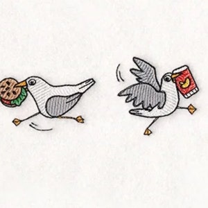 Seagull Chaos Embroidered Waffle Weave Hand/Dish Towel