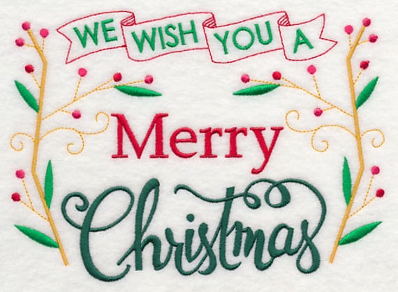 We Wish You a Merry Christmas Waffle Weave Microfiber Kitchen Towel
