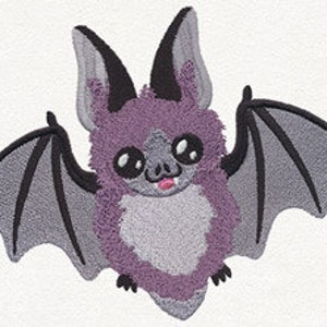 Happy Bat Embroidered Waffle Weave Hand/Dish Towel image 1