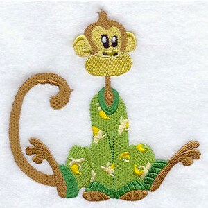 Apa i pyjamas pyjamas broderad våffelvävd handduk/diskhandduk bild 1