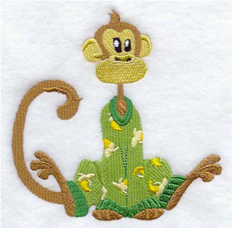 Apa i pyjamas pyjamas broderad våffelvävd handduk/diskhandduk bild 1