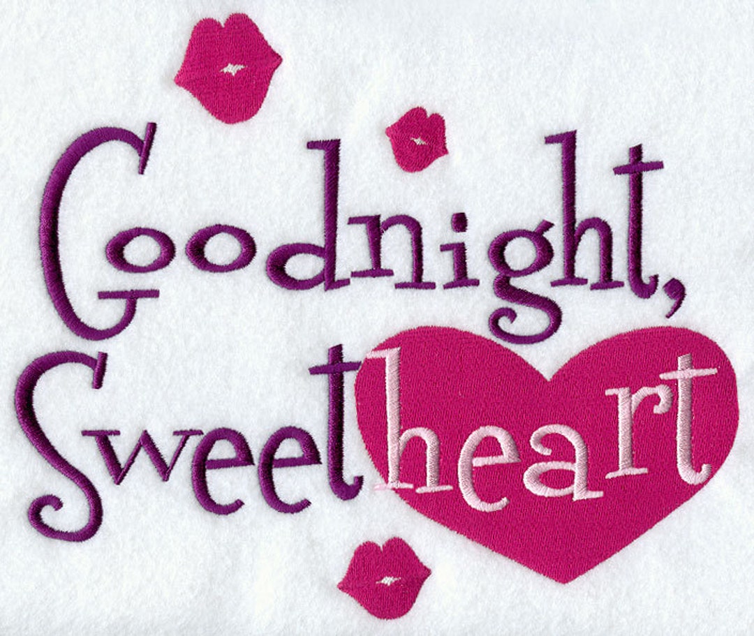 Goodnight Sweetheart Embroidered Waffle Weave Hand/dish Towel Etsy