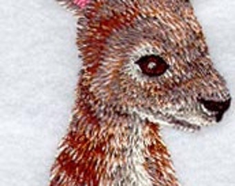 Kangaroo Embroidered Waffle Weave Hand/Dish Towel