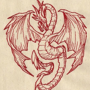 Asciugamano/asciugamano da cucina con ricamo a forma di drago rosso