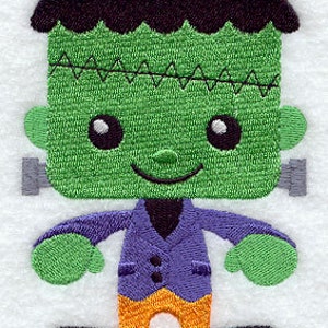 Halloween Boo Babies Frankenstein Embroidered Waffle Weave Hand/Dish Towel image 1