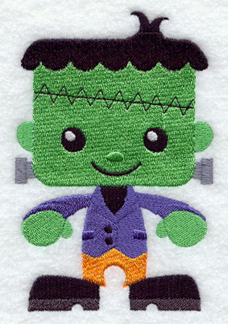 Halloween Boo Babies Frankenstein Embroidered Waffle Weave Hand/Dish Towel image 1