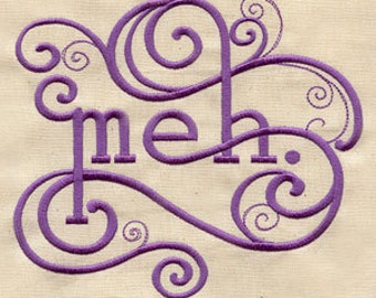 Meh Embroidered Waffle Weave Hand/Dish Towel