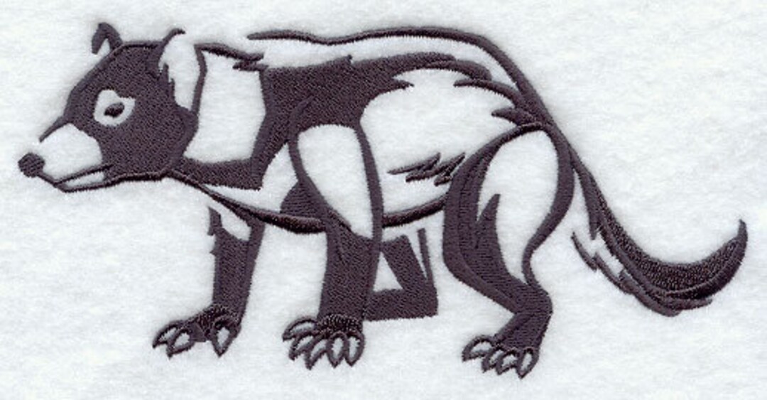 Australian Tasmanian Devil Silhouette Embroidered Flour Sack Etsy