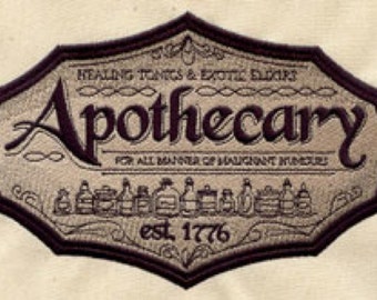 Apothecary Embroidered Waffle Weave Hand/Dish Towel
