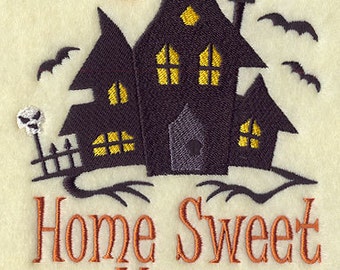 Haunted Home Sweet Home Embroidered Waffle Weave Hand/Dish Towel