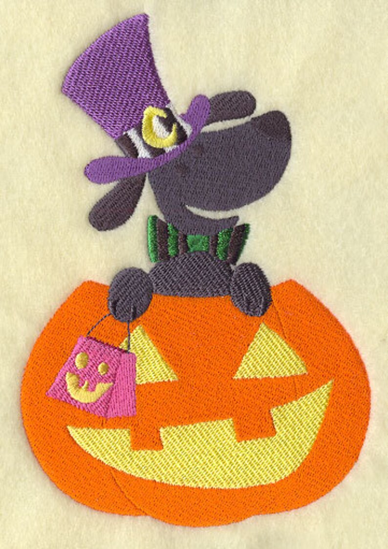 Russel O Lantern Embroidered Waffle Weave Hand/Dish Towel image 1