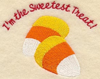 I'm the Sweetest Treat Candy Corn Embroidered Waffle Weave Hand/Dish Towel