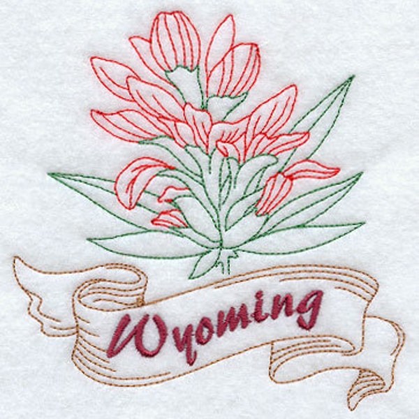 Wyoming Indian Paint Brush State Flower Waffle Weave Hand/Dish Towel