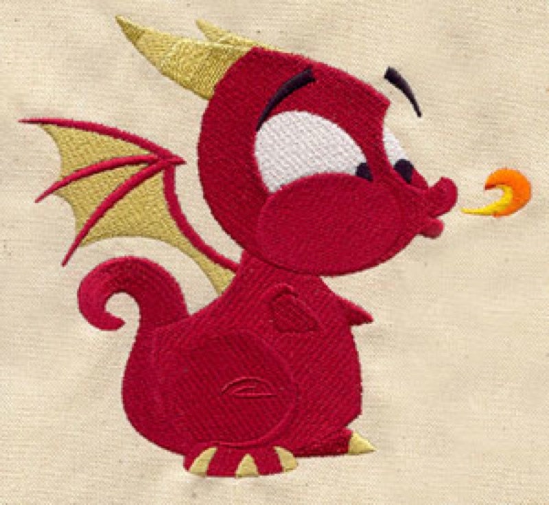 AdorableDragon Embroidered Waffle Weave Hand/Dish Towel