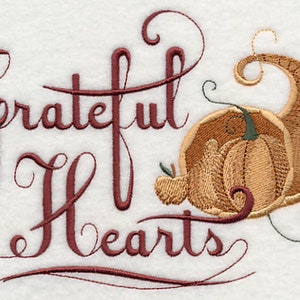 Grateful Hearts Embroidered Waffle Weave Hand/Dish Towel image 1
