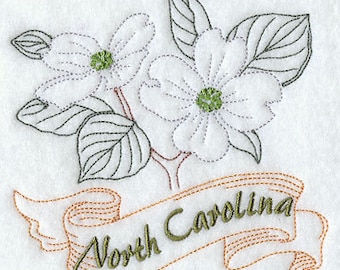 North Carolina Dogwood State Flower Waffle Weave Hand/Dish Towel