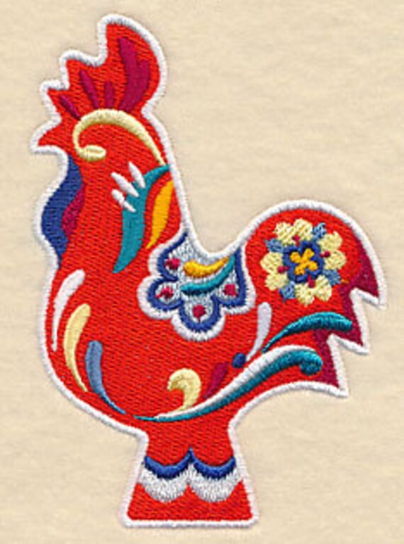 Dala Swedish Rooster Embroidered Waffle Weave Hand/dish Towel | Etsy