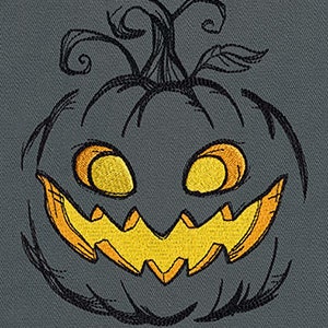 Glowing Grin Jack o Lantern Embroidered Waffle Weave Hand/Dish Towel image 1