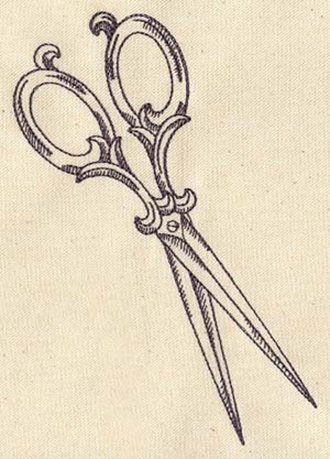 Filigree Scissors Embroidered Waffle Weave Hand/dish Towel - Etsy