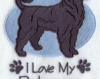 I Love My Portuguese Water Dog- Embroidered Waffle Weave Hand/Dish Towel