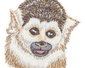Squirrel Monkey Embroidered Waffle Weave Hand/Dish Towel