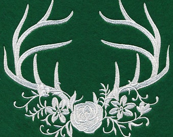 Woodland Antlers Embroidered Waffle Weave Hand/Dish Towel