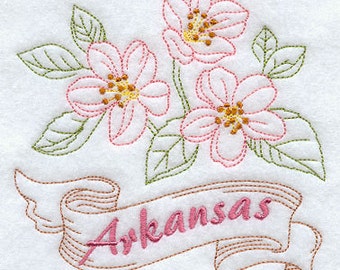 Arkansas Apple Blossom Flower Waffle Weave Hand/Dish Towel