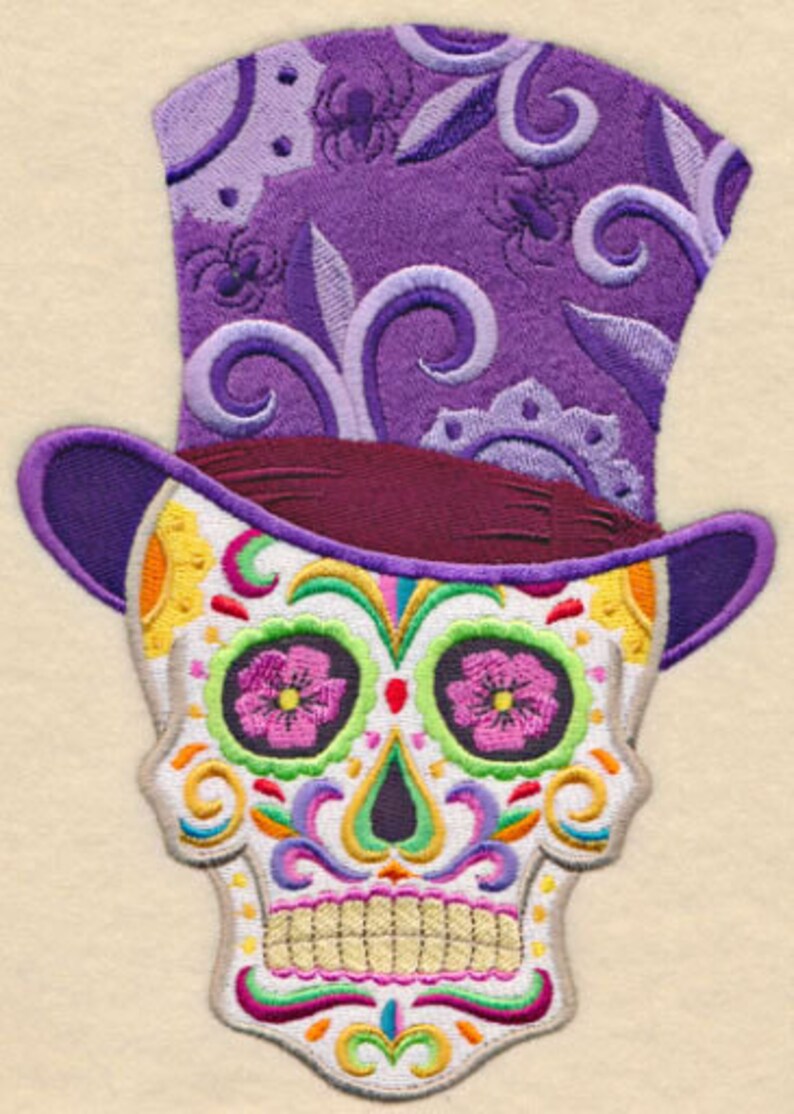 Naga Patches Mexican Skull Voodoo Embroidered Patch - Iron On Heat Sticker, Tattoo Style, Multicolor