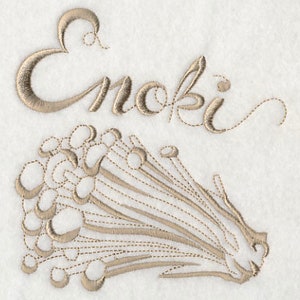 Pilze Enoki bestickte Waffel-Gewebe Hand-/Geschirrtuch