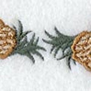 Pine Cones and Needles Border Embroidered Waffle Weave Hand/Dish Towel image 1