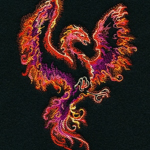 Midnight Phoenix Embroidered Waffle Weave Hand/Dish Towel