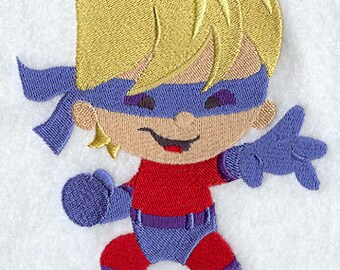 Comic Book Kid Dynamo Embroidered Waffle Weave Hand/Dish Towel